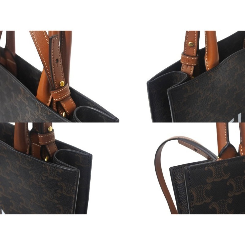 Celine Vertical Cabas Tote Bag Triomphe Canvas Brown - Picture 6 of 9